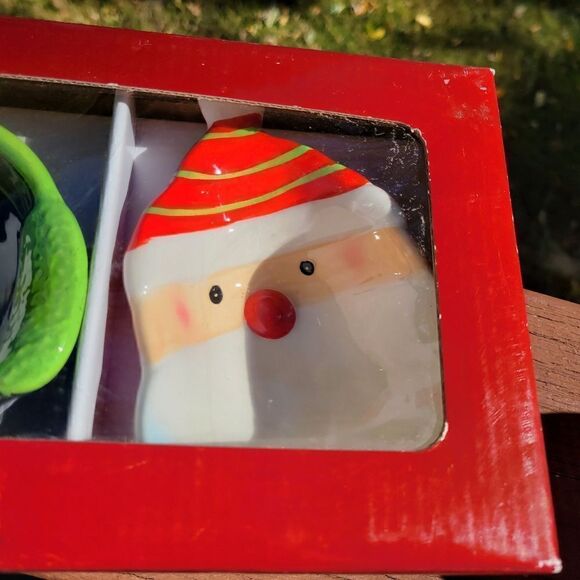 Holiday Themed Ceramic Condiment Dishes Set of 3 New In Box - Picture 4 of 8